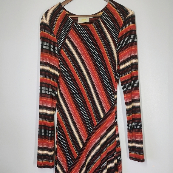 Maeve Anthropologie Parkside Knit Maxi Dress Long Sleeve Asymmetrical Hem Large - Picture 4 of 13